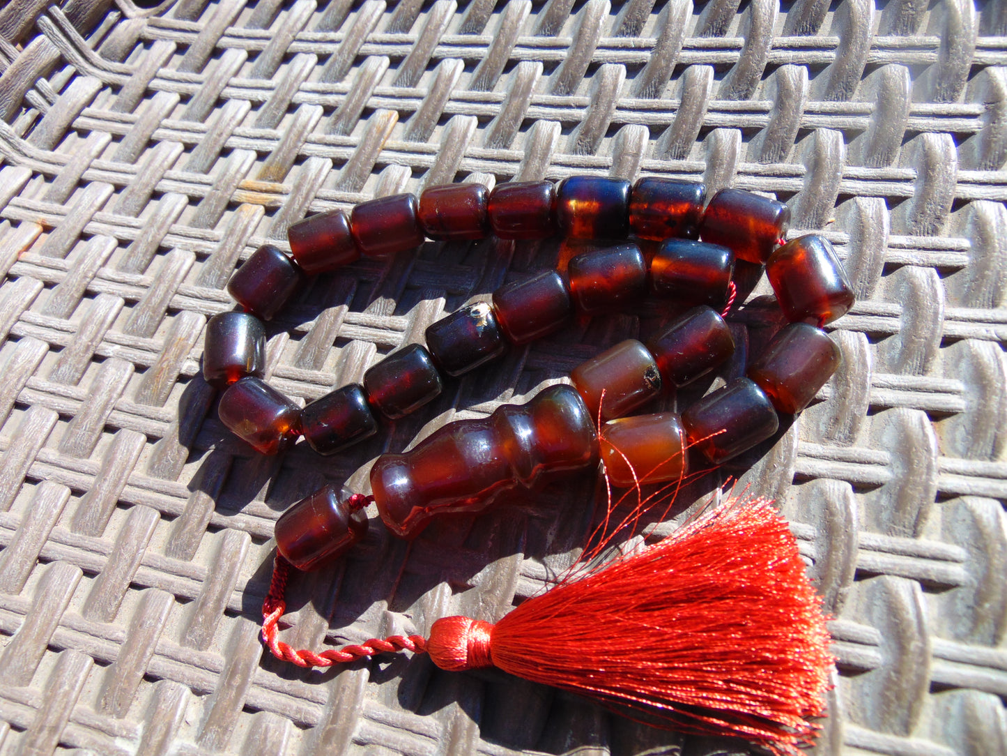 55 gr Komboloi Rosary 23 Beads Indonesian Cherry Red Amber for Healing 26COA02