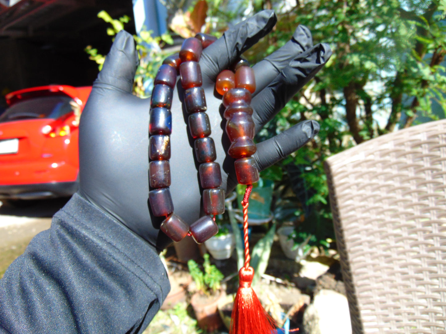 55 gr Komboloi Rosary 23 Beads Indonesian Cherry Red Amber for Healing 26COA02