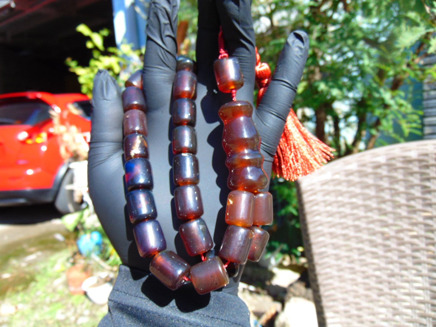 55 gr Komboloi Rosary 23 Beads Indonesian Cherry Red Amber for Healing 26COA02