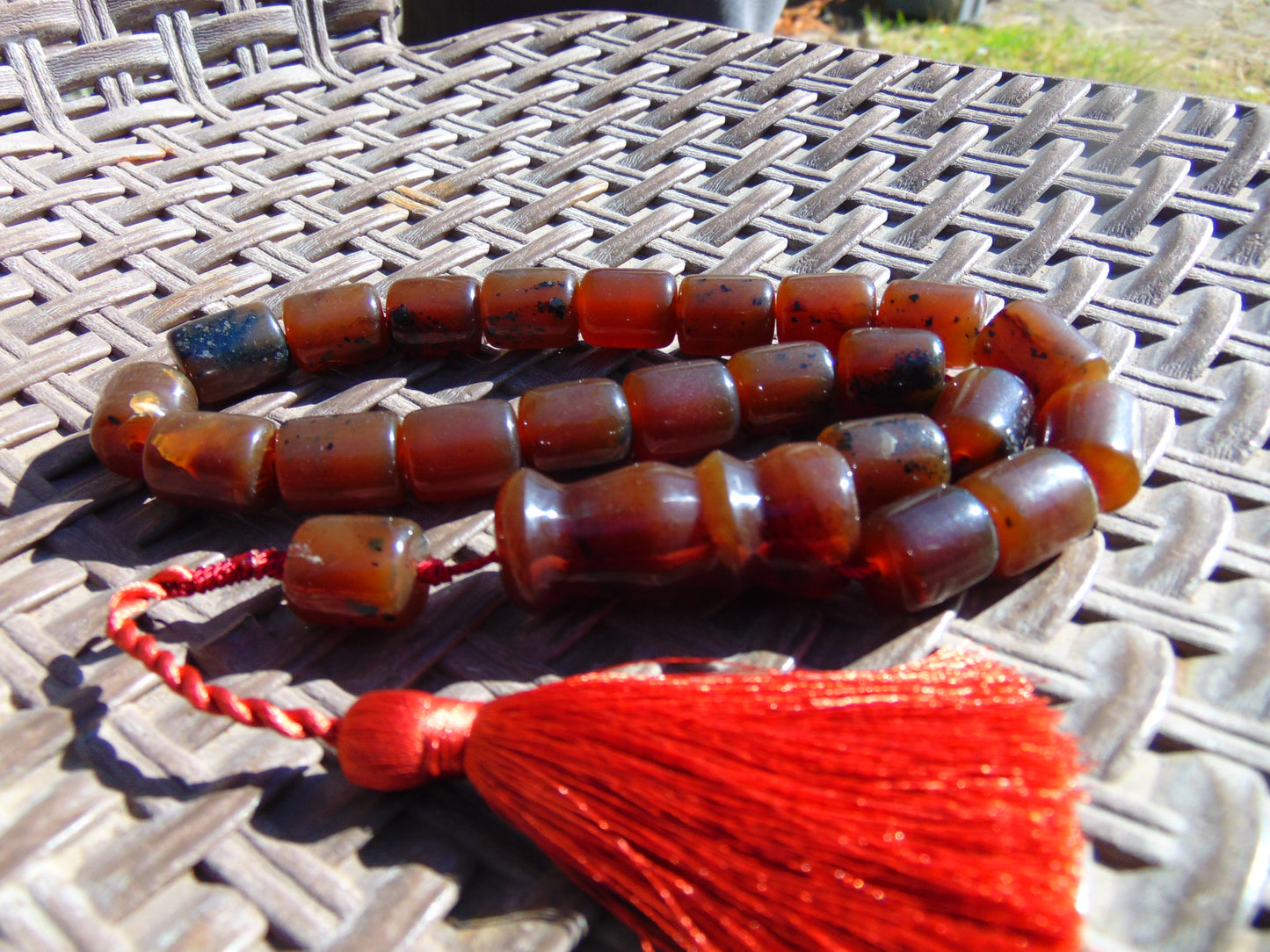 54 gr Komboloi Rosary 23 Beads Indonesian Red Amber for Healing 26COA03