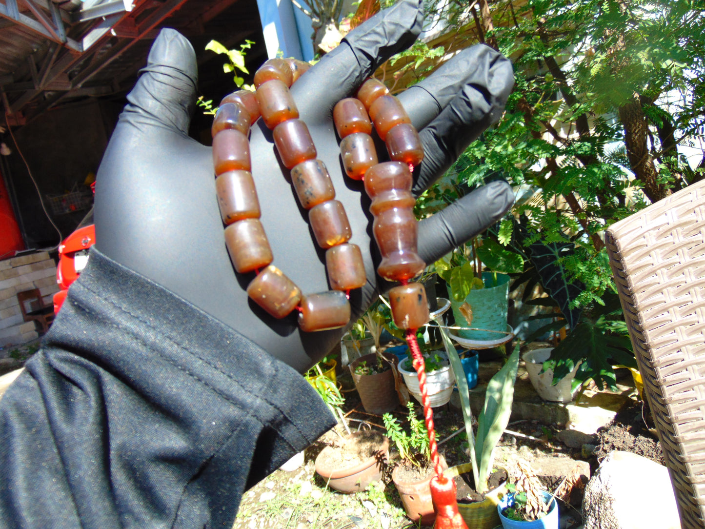 54 gr Komboloi Rosary 23 Beads Indonesian Red Amber for Healing 26COA03