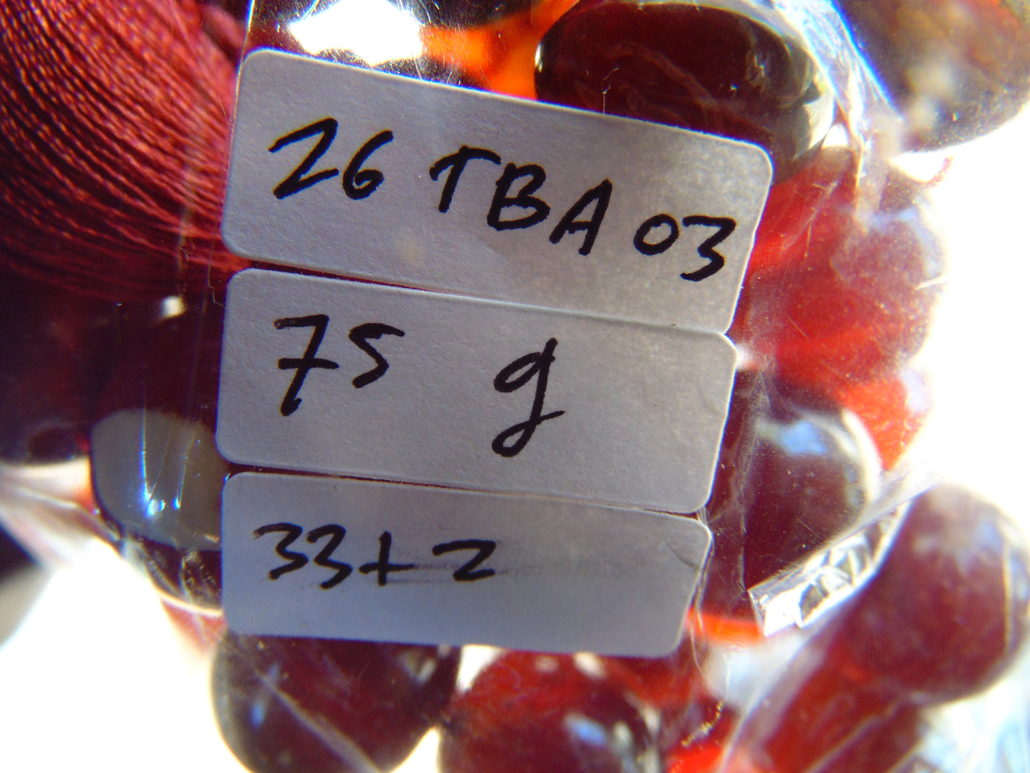 75 gr Tasbih Mesbah Rosary 33+2 Beads  Indonesian Cherry Red Amber for Healing 26TBA03