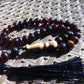 28 gr Hand Tasbih Mesbah Rosary 33+2 Beads 16 mm Indonesian Black Red Amber for Healing 26TBA01