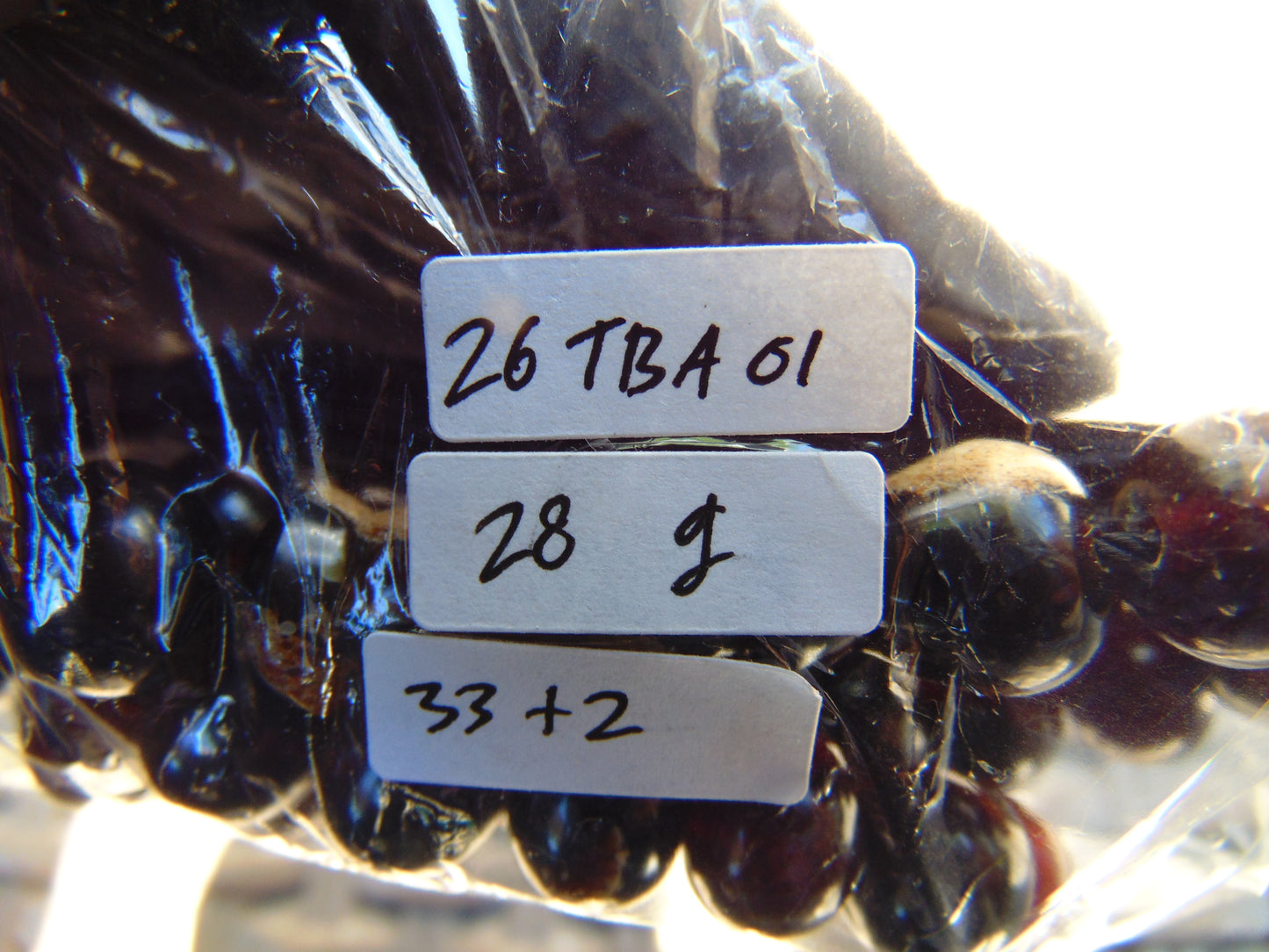 28 gr Hand Tasbih Mesbah Rosary 33+2 Beads 16 mm Indonesian Black Red Amber for Healing 26TBA01
