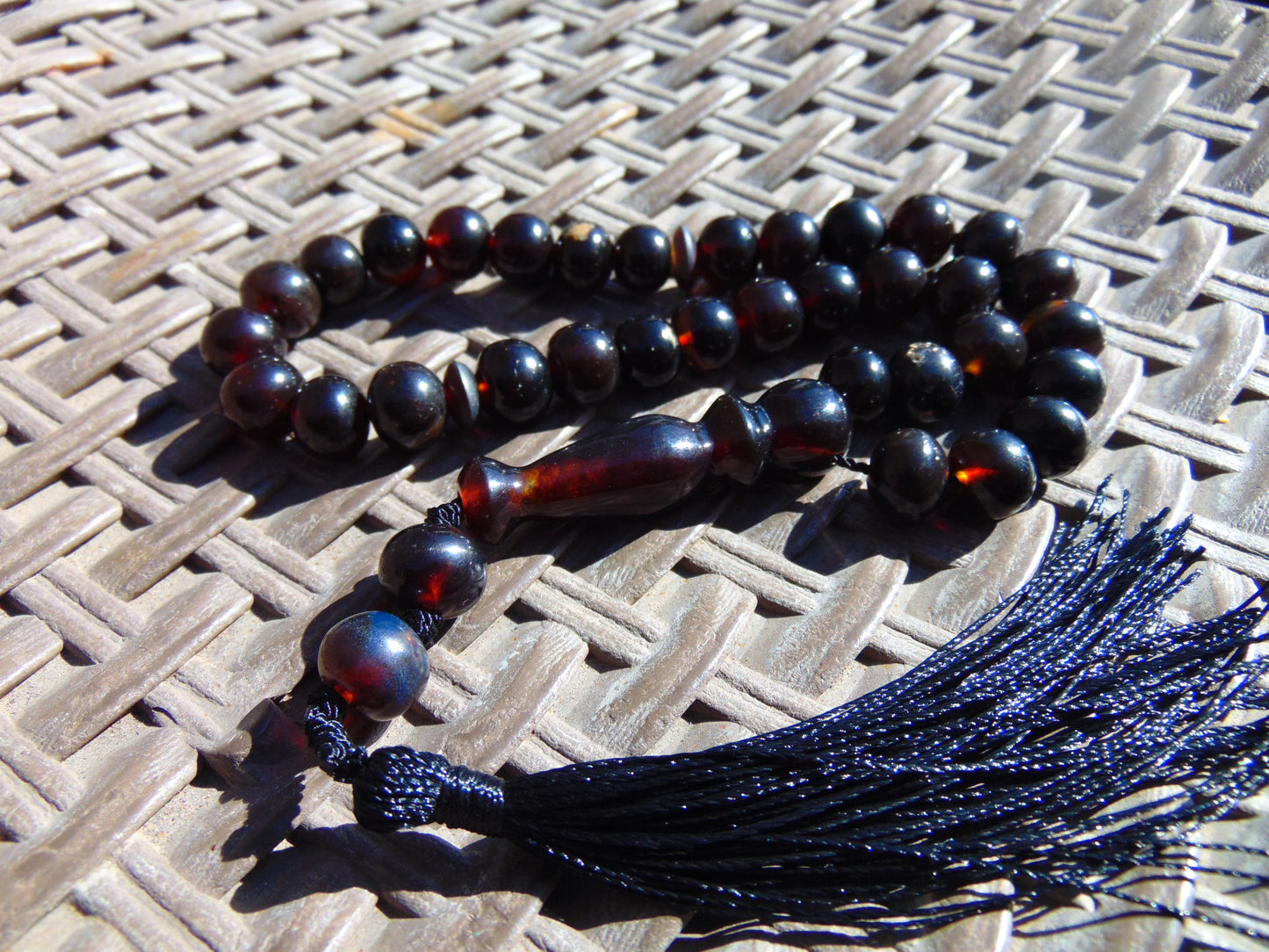 27 gr Tasbih Mesbah Rosary 33+2 Beads 16 mm Indonesian Cherry Red Amber for Healing 26TBA02