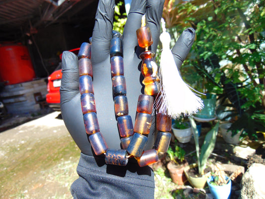 52 gr Komboloi Rosary 23 Beads Indonesian Blue Amber for Healing 26COA06
