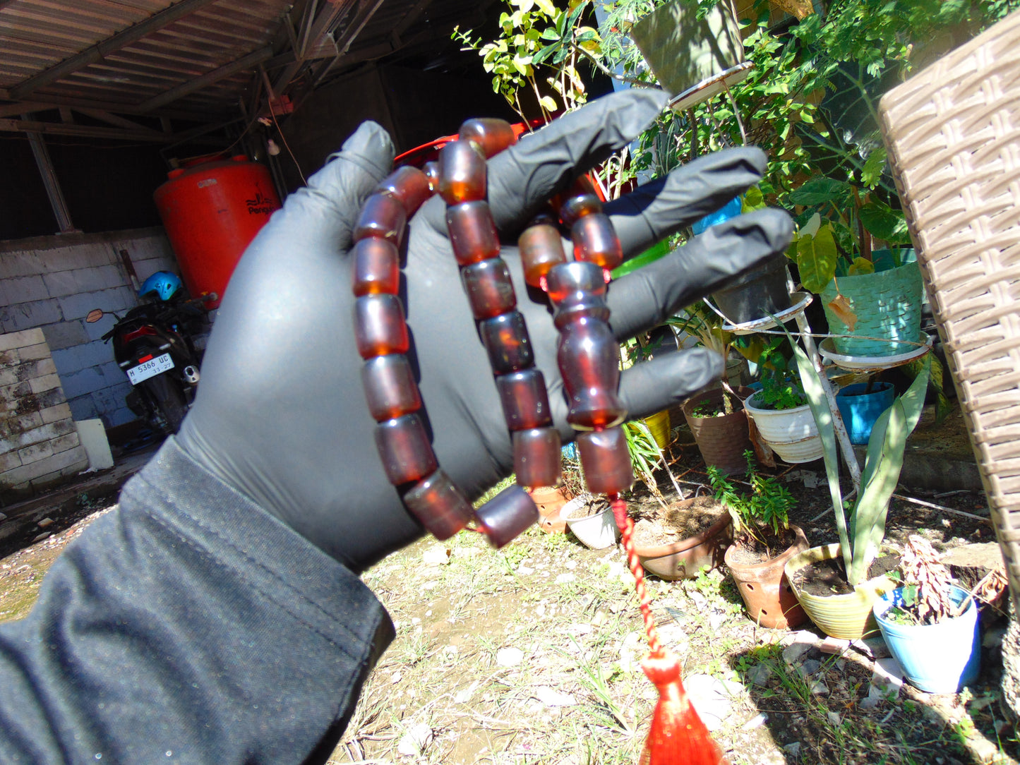 54 gr Komboloi Rosary 23 Beads Indonesian Cherry Red Amber for Healing 26COA01