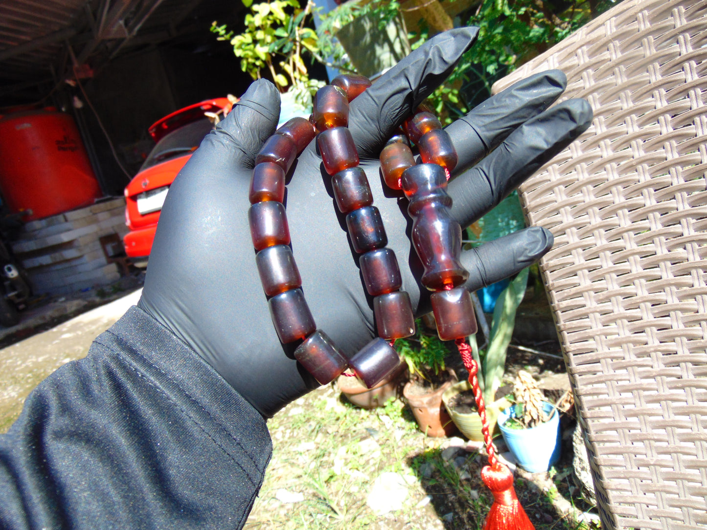54 gr Komboloi Rosary 23 Beads Indonesian Cherry Red Amber for Healing 26COA01