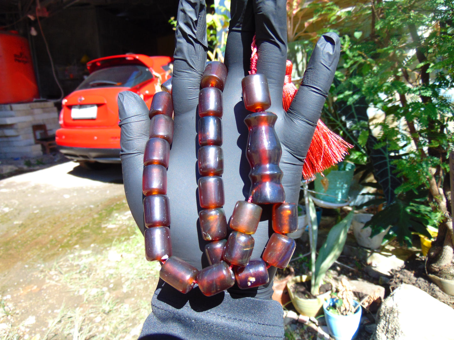 54 gr Komboloi Rosary 23 Beads Indonesian Cherry Red Amber for Healing 26COA01