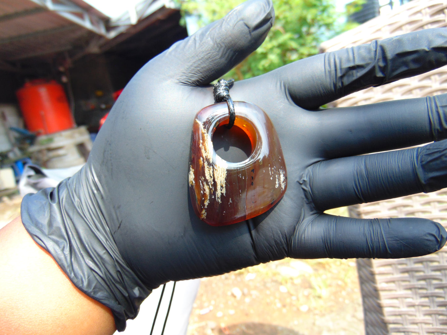 12 gr Ring Pendant Indonesian Blue Amber for Healing 26Y439