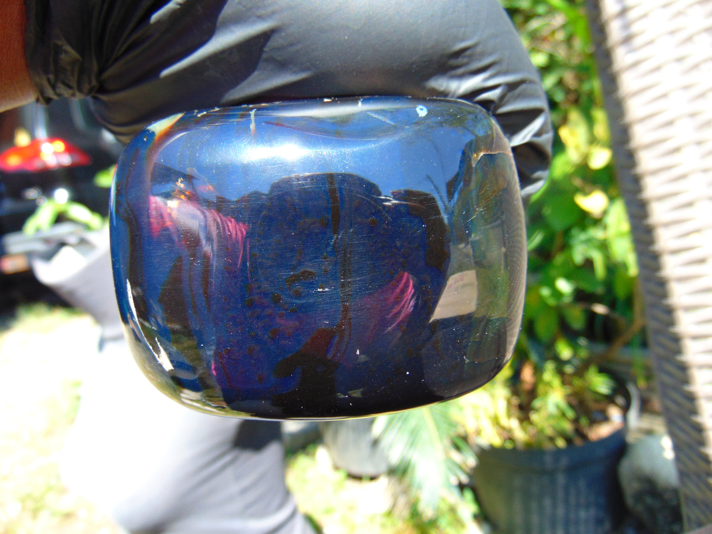 253 gr Polished Stone 78x69x70 Indonesian Blue Amber for Healing 25Y134