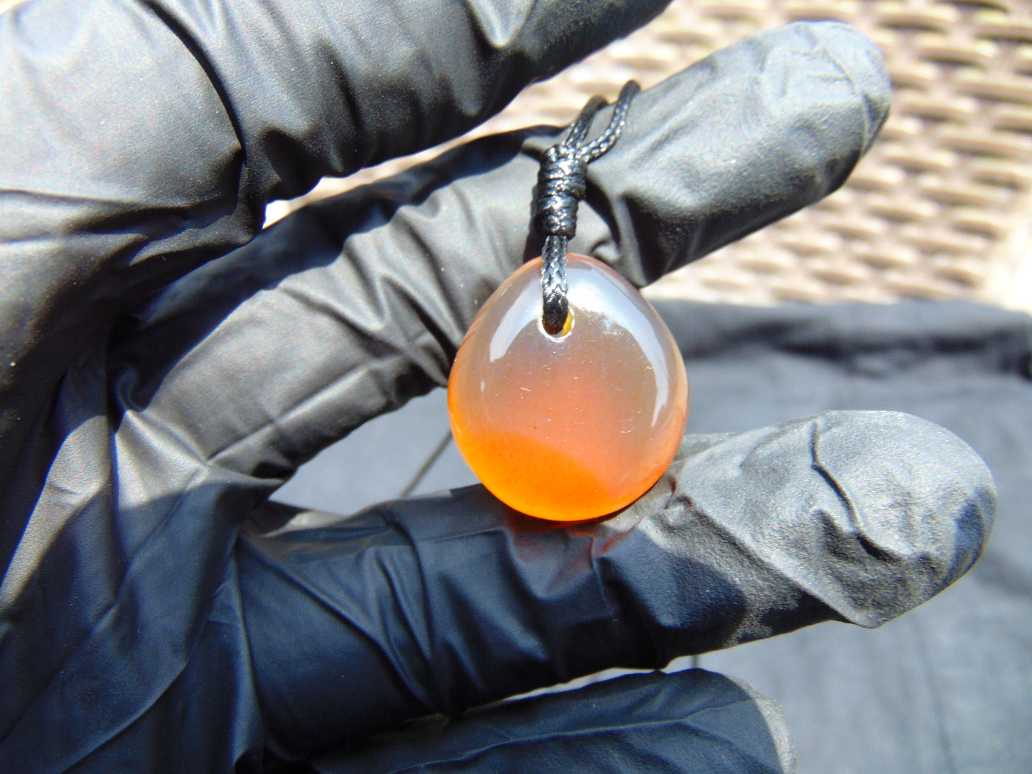 3 gram Pendant Indonesian Blue Red Amber for Healing 26A116