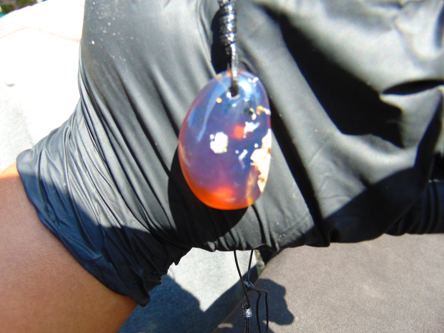 10 gr Pendant 31x21x14 mm Indonesian Blue Amber for Healing PBN58