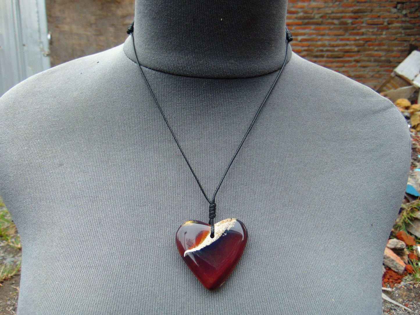 10 gr Heart Pendant Indonesian Blue Amber for Healing 25N197