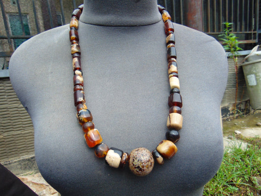 73 gram Small Beads Combination Necklace Indonesian white Amber for Healing NEC3