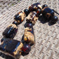 256 gr Big Necklace Square Beads Indonesian Dark White Amber for Healing FR138