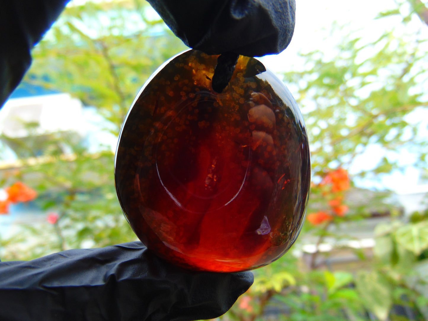 33 gr Pendant 50x41x32mm Indonesia Blue Amber for Healing PEA97