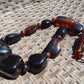 105 gr Necklace Combination Beads Indonesian Cherry Red Blue Amber for Healing FR137