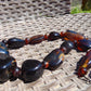105 gr Necklace Combination Beads Indonesian Cherry Red Blue Amber for Healing FR137