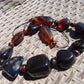 105 gr Necklace Combination Beads Indonesian Cherry Red Blue Amber for Healing FR137
