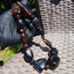 105 gr Necklace Combination Beads Indonesian Cherry Red Blue Amber for Healing FR137
