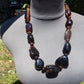 105 gr Necklace Combination Beads Indonesian Cherry Red Blue Amber for Healing FR137