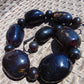 295 gr Big Necklace Beads Indonesian Cherry Red Blue Amber for Healing FR143