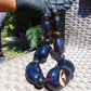 295 gr Big Necklace Beads Indonesian Cherry Red Blue Amber for Healing FR143