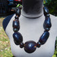 295 gr Big Necklace Beads Indonesian Cherry Red Blue Amber for Healing FR143
