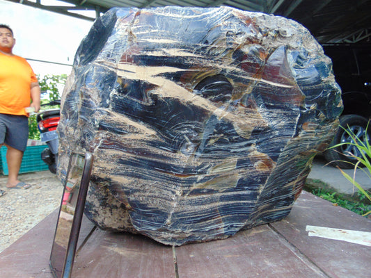 39 KG Big Rough Raw Indonesia Blue Amber for Collection Home Decoration