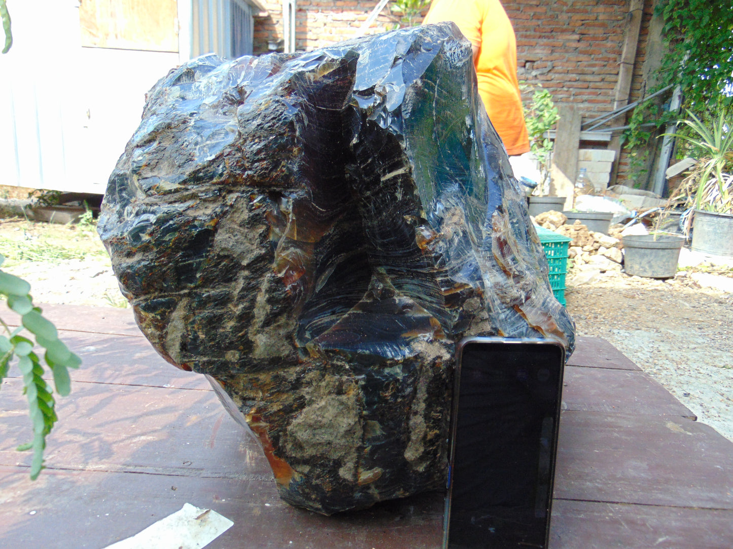 39 KG Big Rough Raw Indonesia Blue Amber for Collection Home Decoration