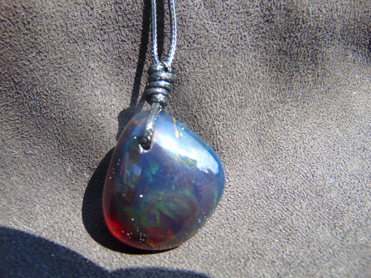 17 gr Pendant 42x30x24 mm Indonesian Blue Amber for Healing A144