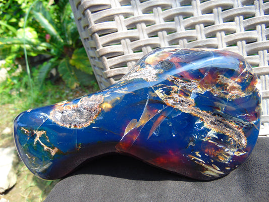 495 gr full polished 18x10x5 cm Indonesia Blue Amber AR71