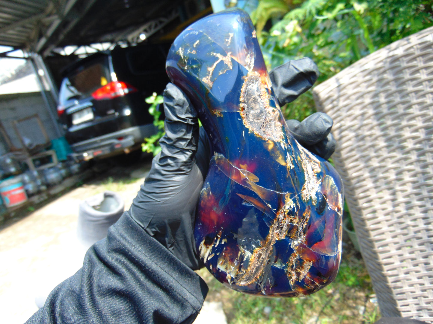 495 gr full polished 18x10x5 cm Indonesia Blue Amber AR71