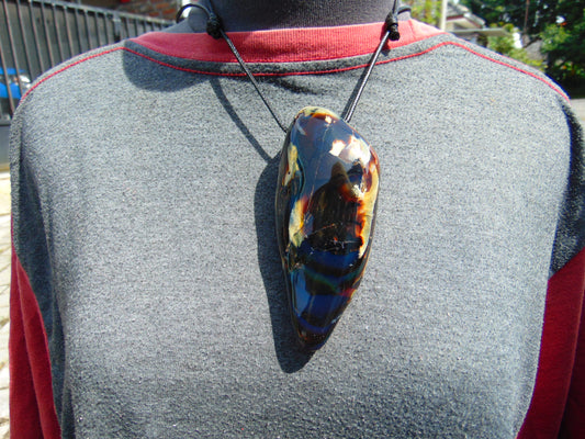 94 gr Pendant Indonesian blue Amber for Healing F05