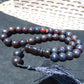 89 gr Tasbih Mesbah Rosary 33+2 Beads 16 mm Indonesian Black Blue Amber for Healing 26TBE11