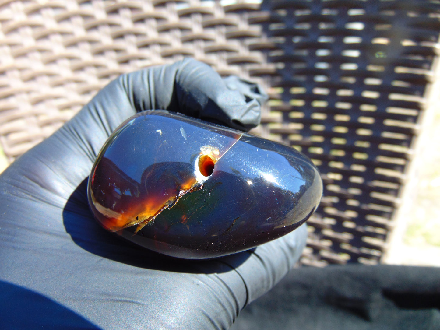 133 gram Shaped Square Block Drilled Polished 10x9x9 cm Indonesia Blue Amber for Healing 26bf58