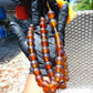 89 gr Tasbih Mesbah Rosary 33+2 Beads 16 mm Indonesian Yellow Bluish Amber for Healing 26TBE4