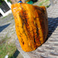424 gram Polished Indonesia Yellow Fragrance Amber for Healing FK13