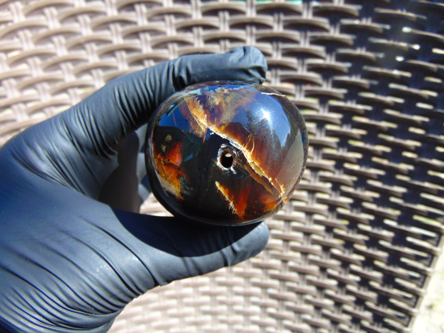 123 gram Shaped Square Block drilled Polished 10x9x9 cm Indonesia Dark Blue Amber for Healing 26bf43