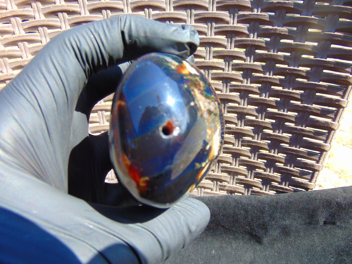 139 gram Shaped Square Fully Drilled Polished 10x9x9 cm Indonesia Daark Blue Amber for Healing 26bf61