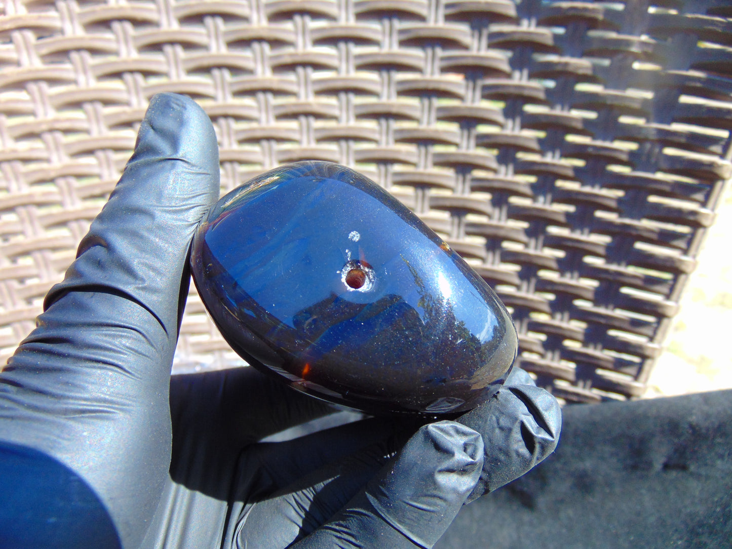 139 gram Shaped Square Fully Drilled Polished 10x9x9 cm Indonesia Daark Blue Amber for Healing 26bf61