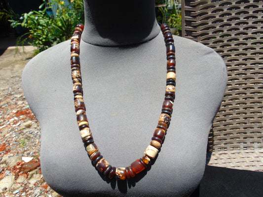 57 gram Small Beads Combination Necklace Indonesian red white Amber for Healing A55K137