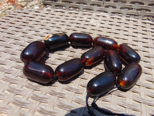 128 gr Small Necklace 11 beads Indonesian Amber for Healing A11K161