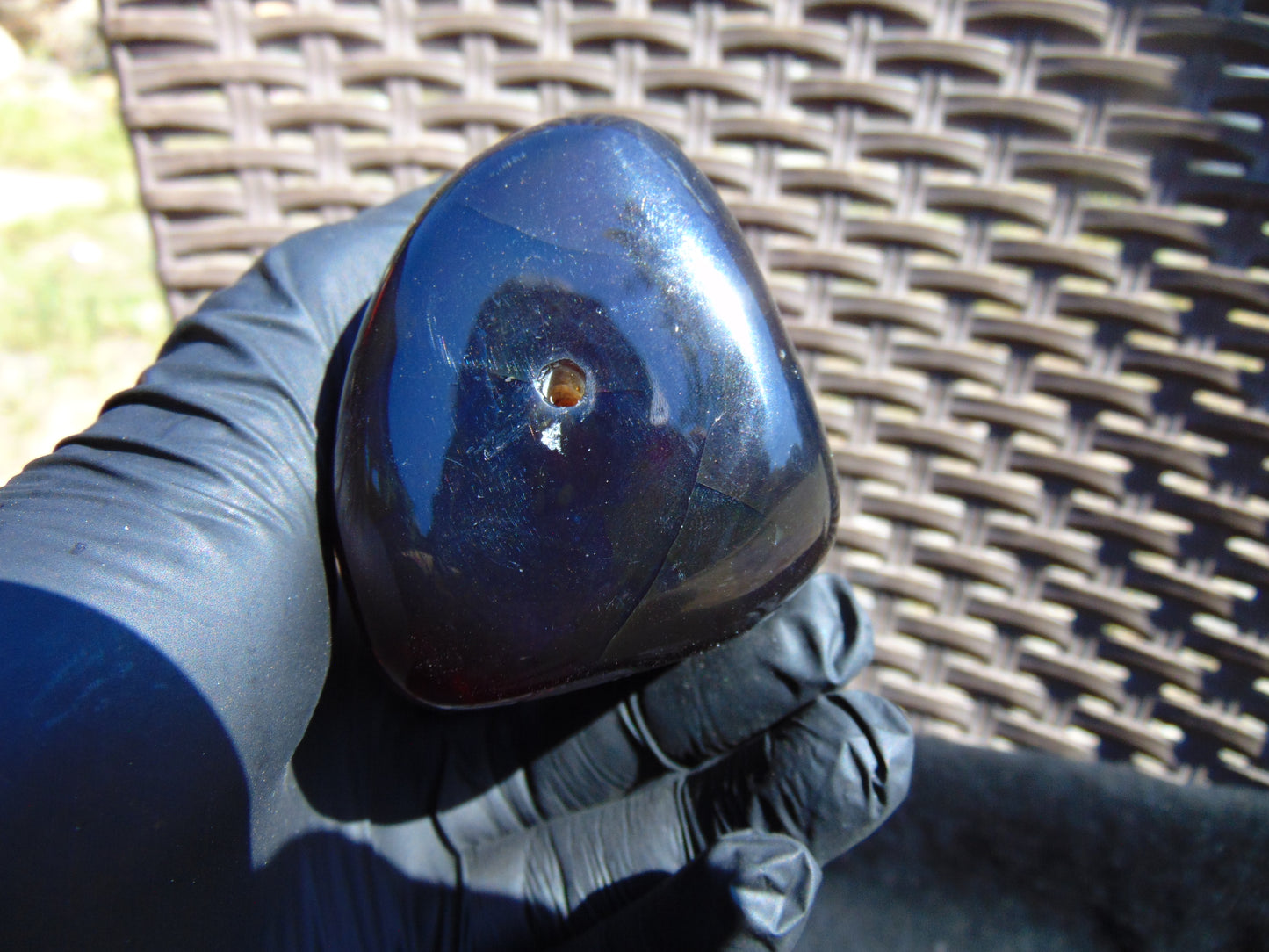 114 gram Shaped Square Fully Drilled Polished 10x9x9 cm Indonesia Dark Blue Amber for Healing 26bf86