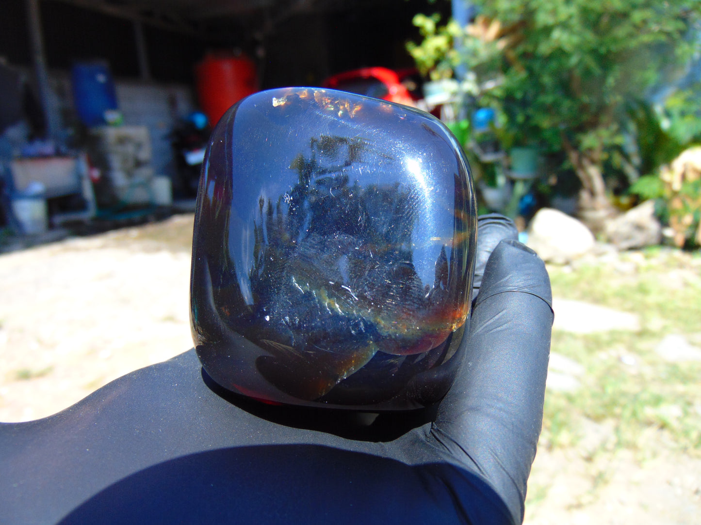 114 gram Shaped Square Fully Drilled Polished 10x9x9 cm Indonesia Dark Blue Amber for Healing 26bf86