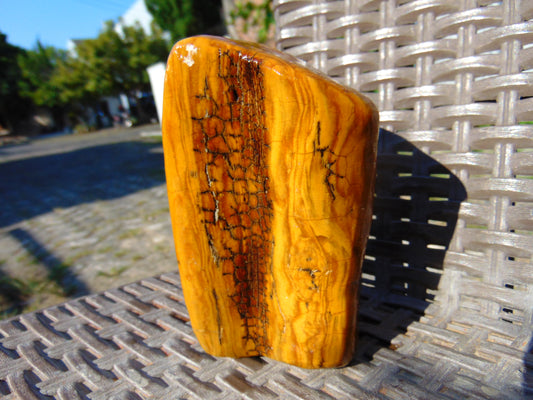 270 gram Polished Indonesia Yellow Fragrance Amber for Healing KM12
