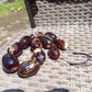 179 gr Small Necklace 11 beads Indonesian white red Amber for Healing A11K154