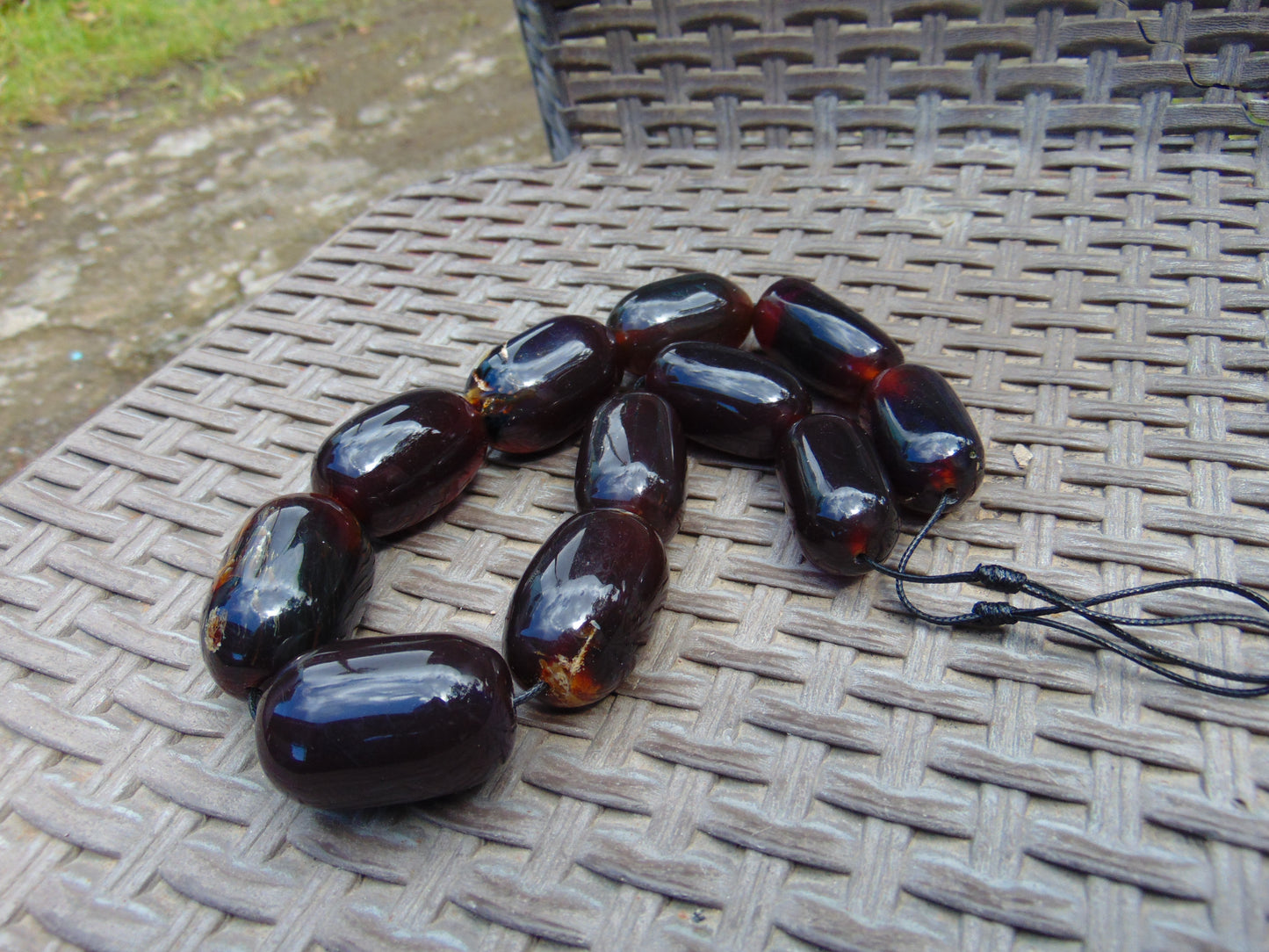 162 gr Small Necklace 11 beads Indonesian Red Amber for Healing A11K153