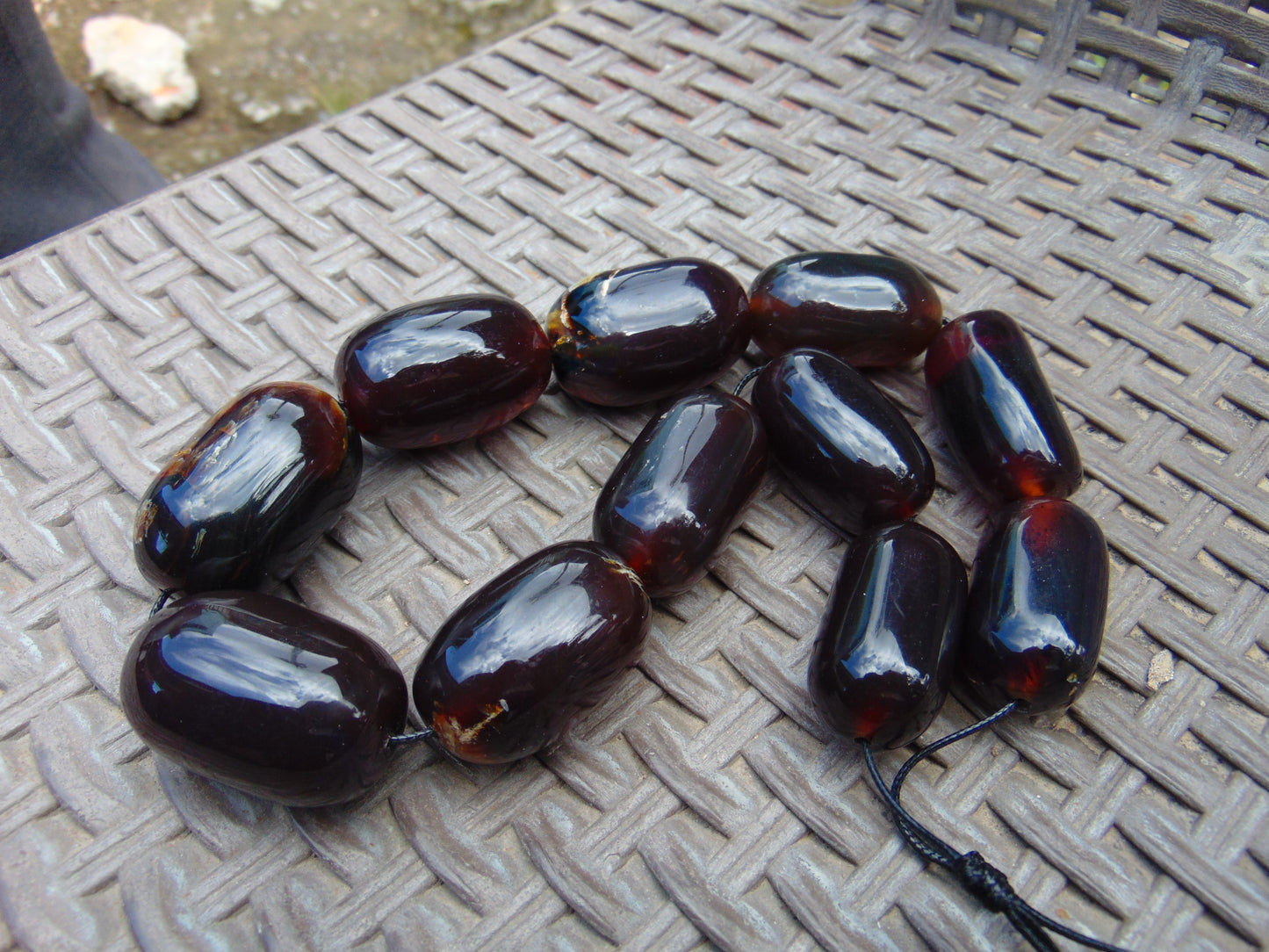 162 gr Small Necklace 11 beads Indonesian Red Amber for Healing A11K153